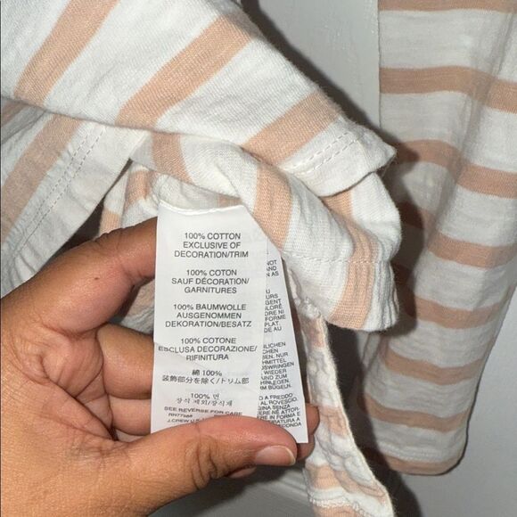 J. Crew Tan and White sequins Striped Long Sleeve Top Xs EUC - Picture 6 of 9